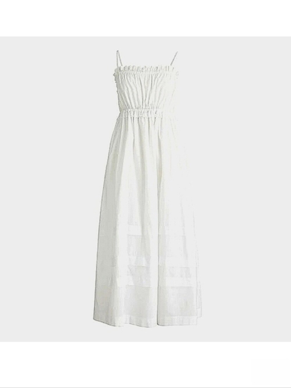 White Cotton Pleated Maxi Dress - Picture 2 of 5